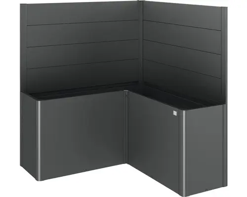 Sichtschutz biohort für Belvedere L-Form 2 Stück L150 dunkelgrau-metallic