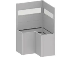 Sichtschutz biohort für Belvedere L-Form 2 Stück mit Acryleinsatz L100 silber-metallic