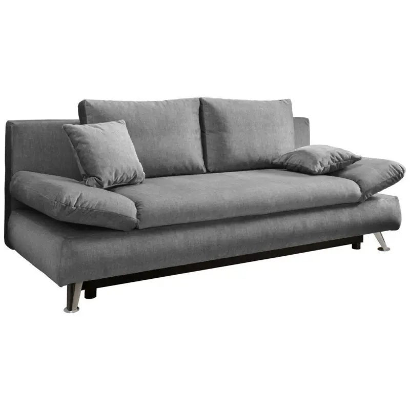 Schlafsofa in Webstoff Silberfarben