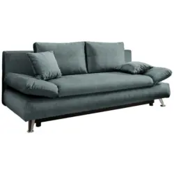 Schlafsofa in Webstoff Dunkelblau, Dunkelgr&uuml;n