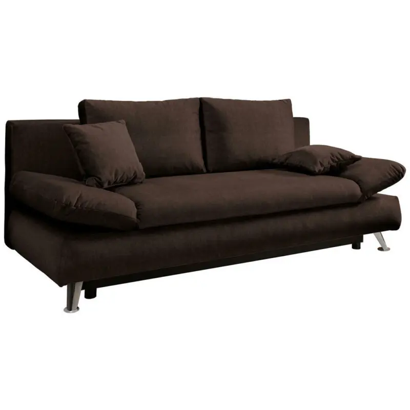 Schlafsofa in Webstoff Dunkelbraun