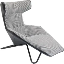 Relaxsessel in Metall, Kunststoff, Textil, Holzwerkstoff Schwarz, Weiß