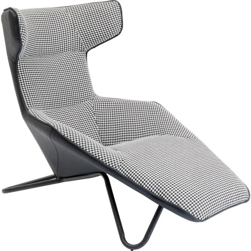 Relaxsessel in Metall, Kunststoff, Textil, Holzwerkstoff Schwarz, Weiß