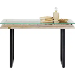 Konsolentisch in Holz, Metall, Glas 120/80/45 cm