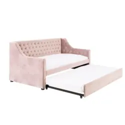 Schlafsofa in Samt Altrosa