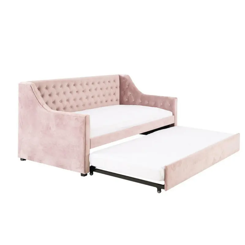 Schlafsofa in Samt Altrosa