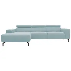 Ecksofa in Webstoff Blau