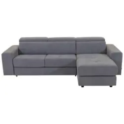 Ecksofa in Flachgewebe Grau