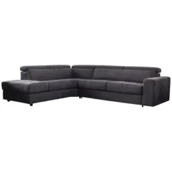 Ecksofa in Flachgewebe Anthrazit