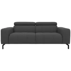 Zweisitzer-Sofa in Webstoff Grau