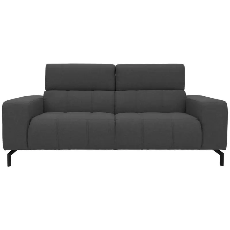 Zweisitzer-Sofa in Webstoff Grau