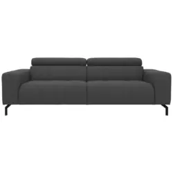 Dreisitzer-Sofa in Webstoff Grau