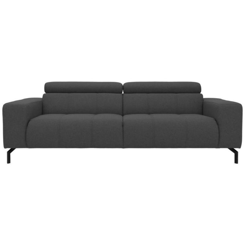 Dreisitzer-Sofa in Webstoff Grau