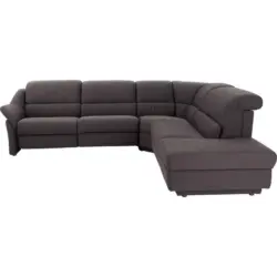 Ecksofa in Webstoff Graphitfarben