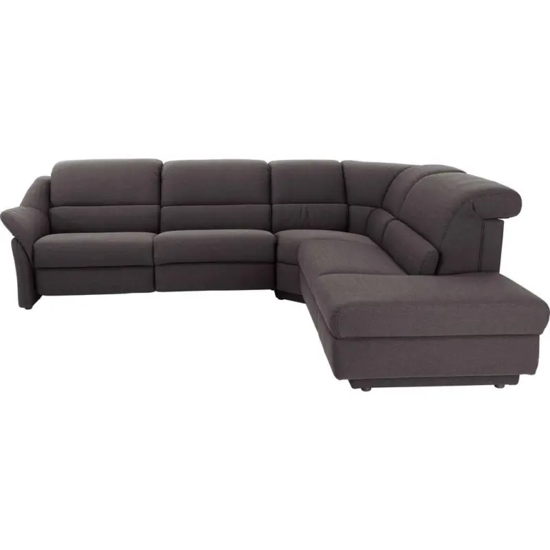 Ecksofa in Webstoff Graphitfarben