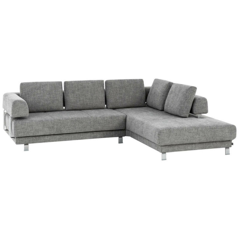 Ecksofa in Chenille Graphitfarben