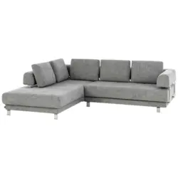 Ecksofa in Chenille Graphitfarben