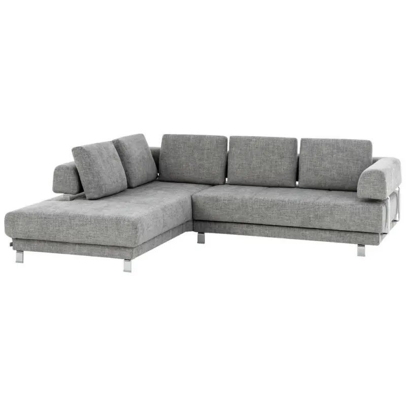 Ecksofa in Chenille Graphitfarben
