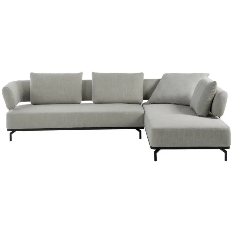 Ecksofa in Flachgewebe Hellgrau