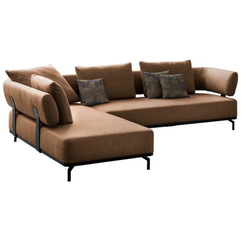 Ecksofa in Flachgewebe Honig