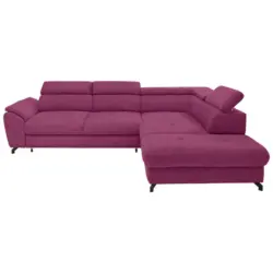 Ecksofa in Webstoff Magenta