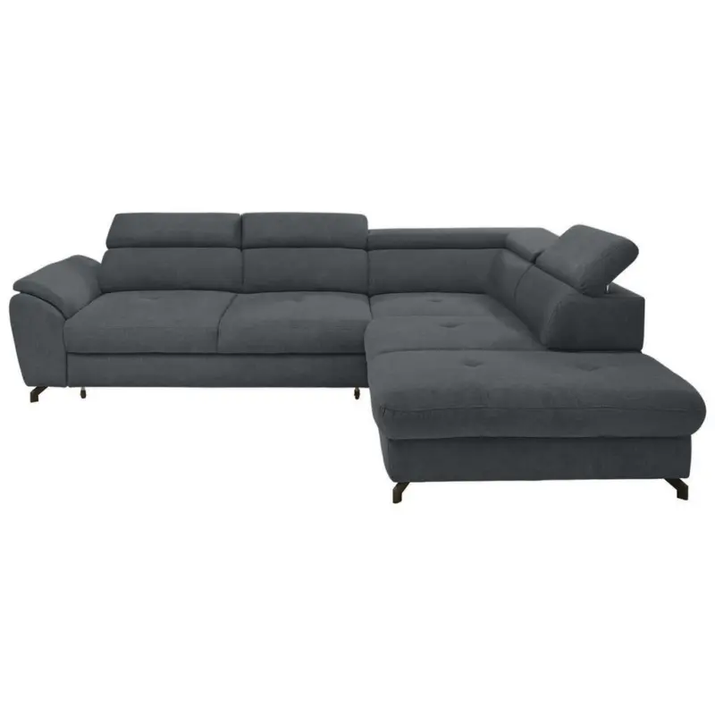 Ecksofa in Webstoff Anthrazit