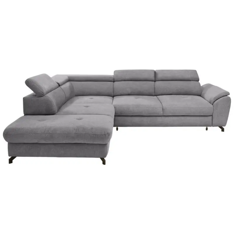 Ecksofa in Webstoff Hellgrau