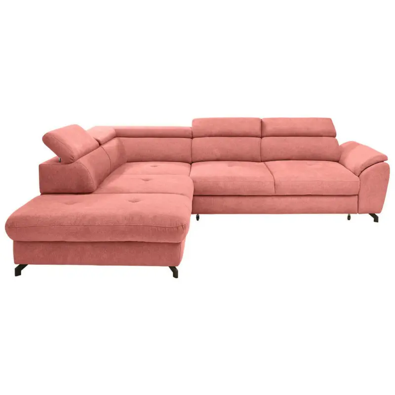 Ecksofa in Webstoff Koralle