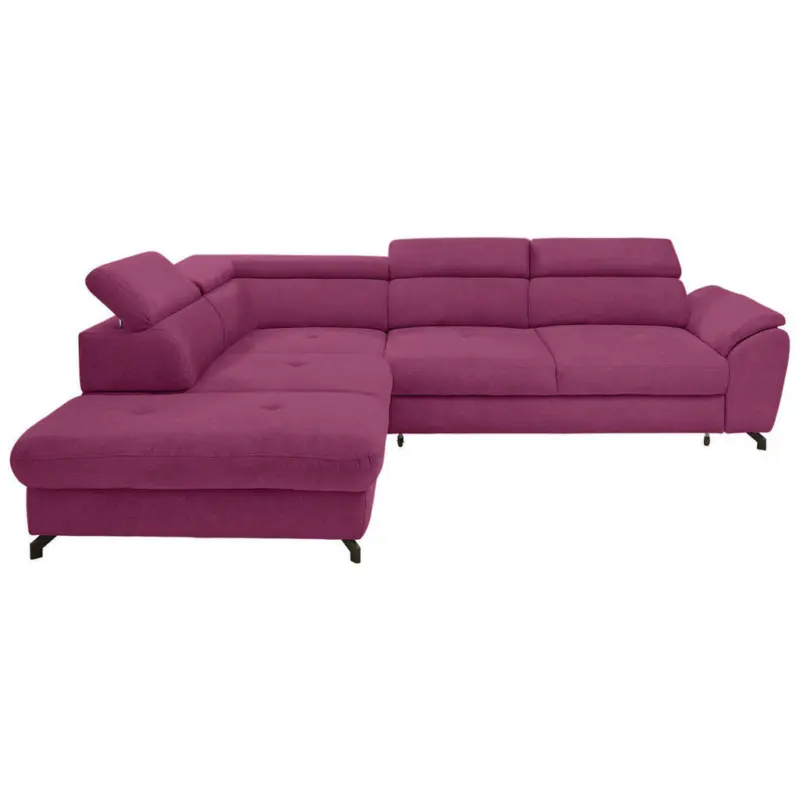 Ecksofa in Webstoff Magenta
