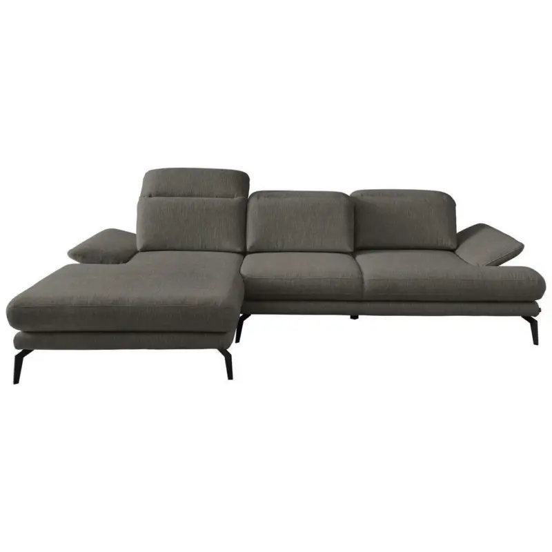 Ecksofa in Webstoff Graphitfarben