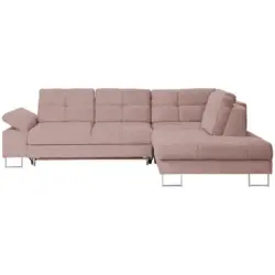 Ecksofa in Flachgewebe Rosa