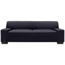 Zweisitzer-Sofa in Lederlook Schwarz