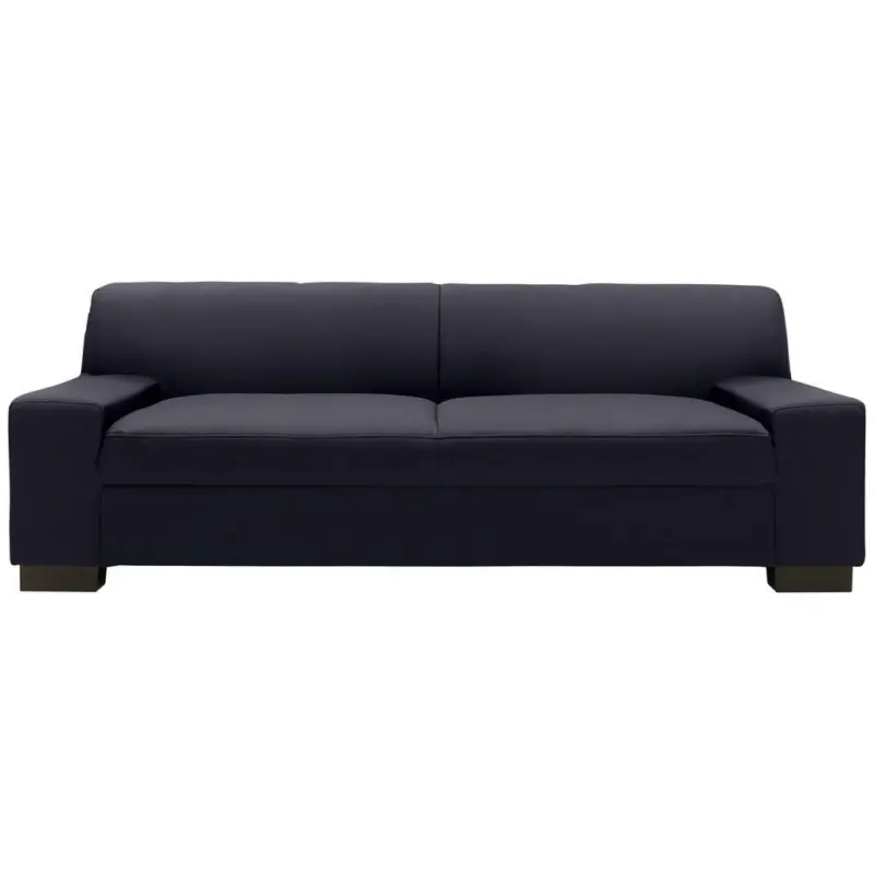 Zweisitzer-Sofa in Lederlook Schwarz