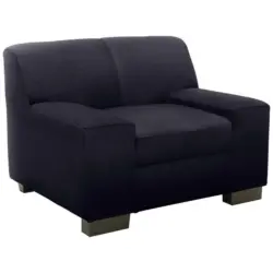 Sessel in Lederlook Schwarz