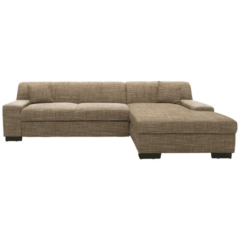 Ecksofa in Webstoff Braun, Beige