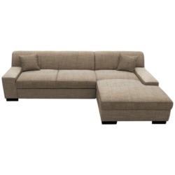 Ecksofa in Webstoff Braun, Beige