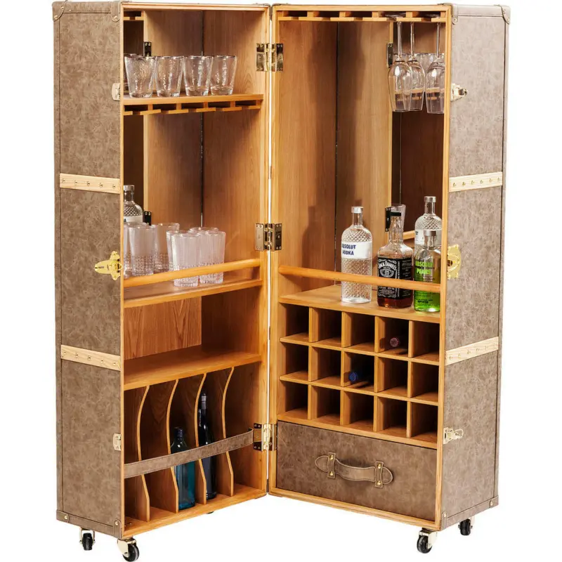 Barschrank in Braun, Beige