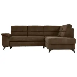 Ecksofa in Lederlook Braun