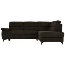 Ecksofa in Lederlook Dunkelbraun