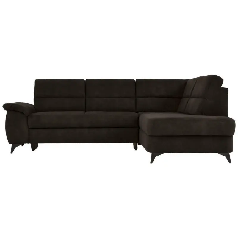 Ecksofa in Lederlook Dunkelbraun