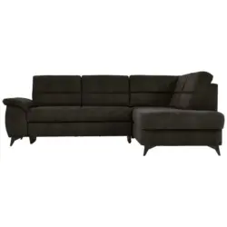 Ecksofa in Lederlook Dunkelbraun