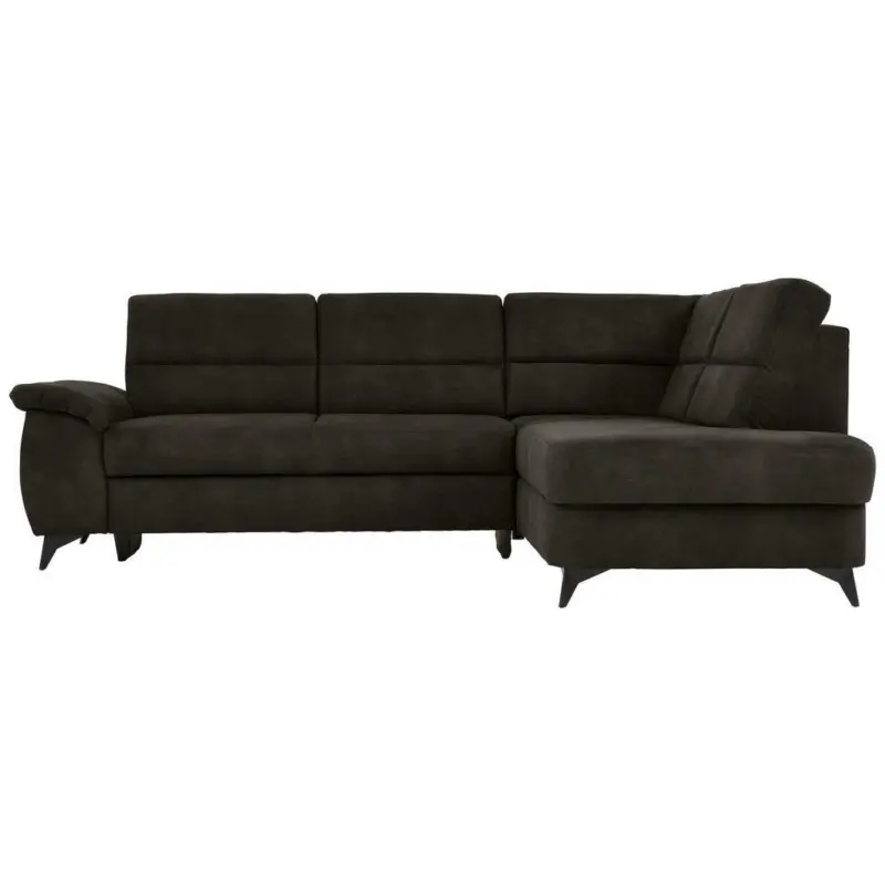 Ecksofa in Lederlook Dunkelbraun