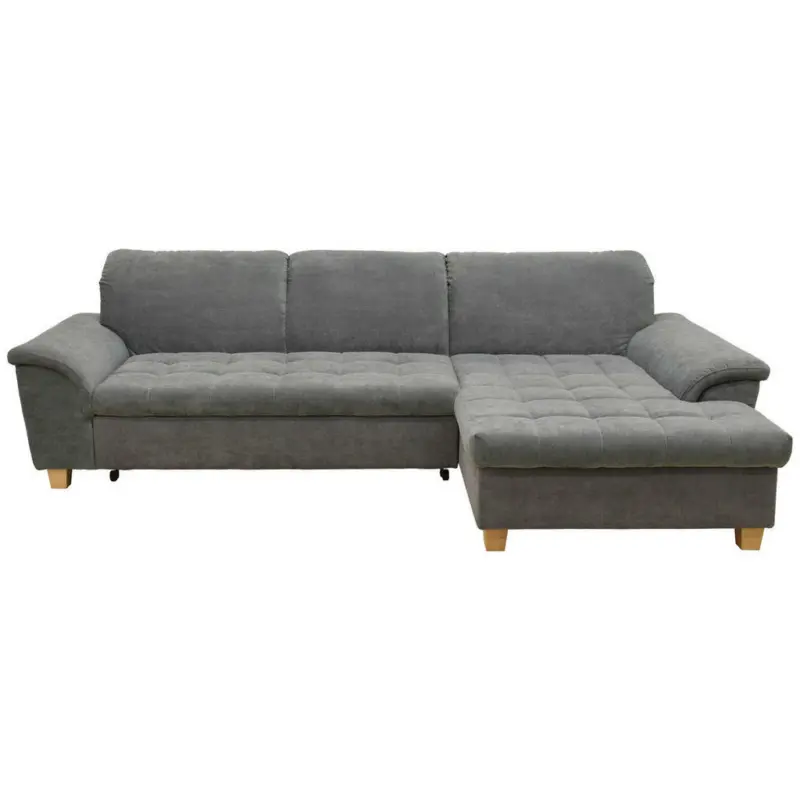 Ecksofa in Mikrofaser Dunkelgrau