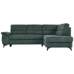 Ecksofa in Lederlook Petrol