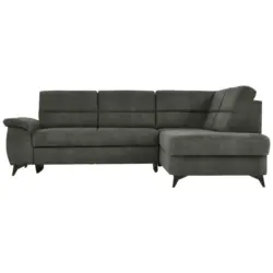 Ecksofa in Lederlook Anthrazit