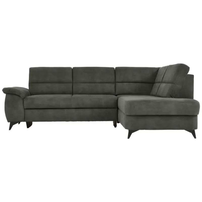 Ecksofa in Lederlook Anthrazit