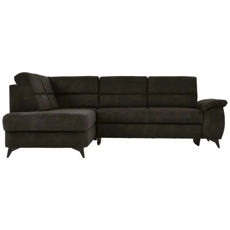 Ecksofa in Lederlook Schwarz
