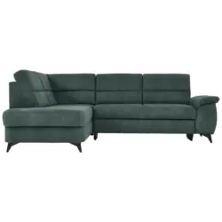 Ecksofa in Lederlook Petrol