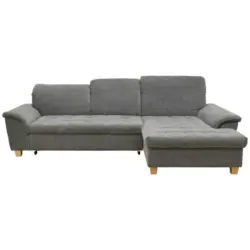 Ecksofa in Mikrofaser Dunkelgrau