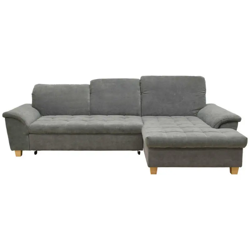 Ecksofa in Mikrofaser Dunkelgrau
